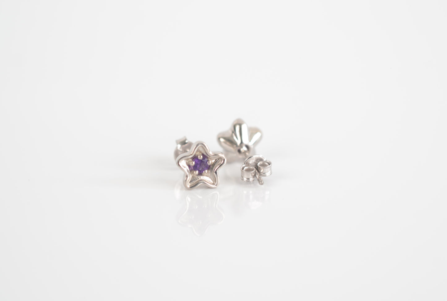 Sterling  Silver Star Amethyst stud earrings