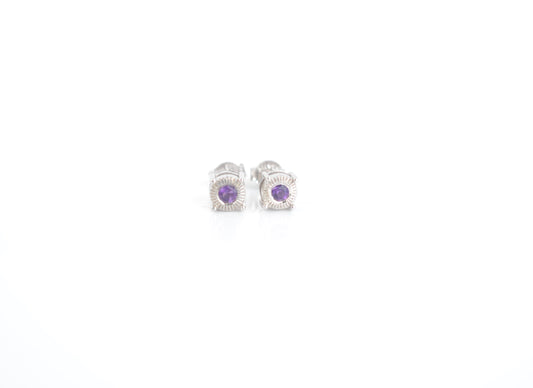 Sterling silver Amethyst stud earrings