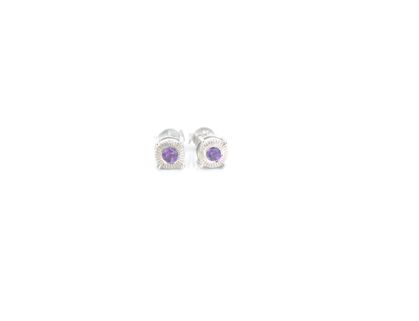 Sterling silver Amethyst stud earrings