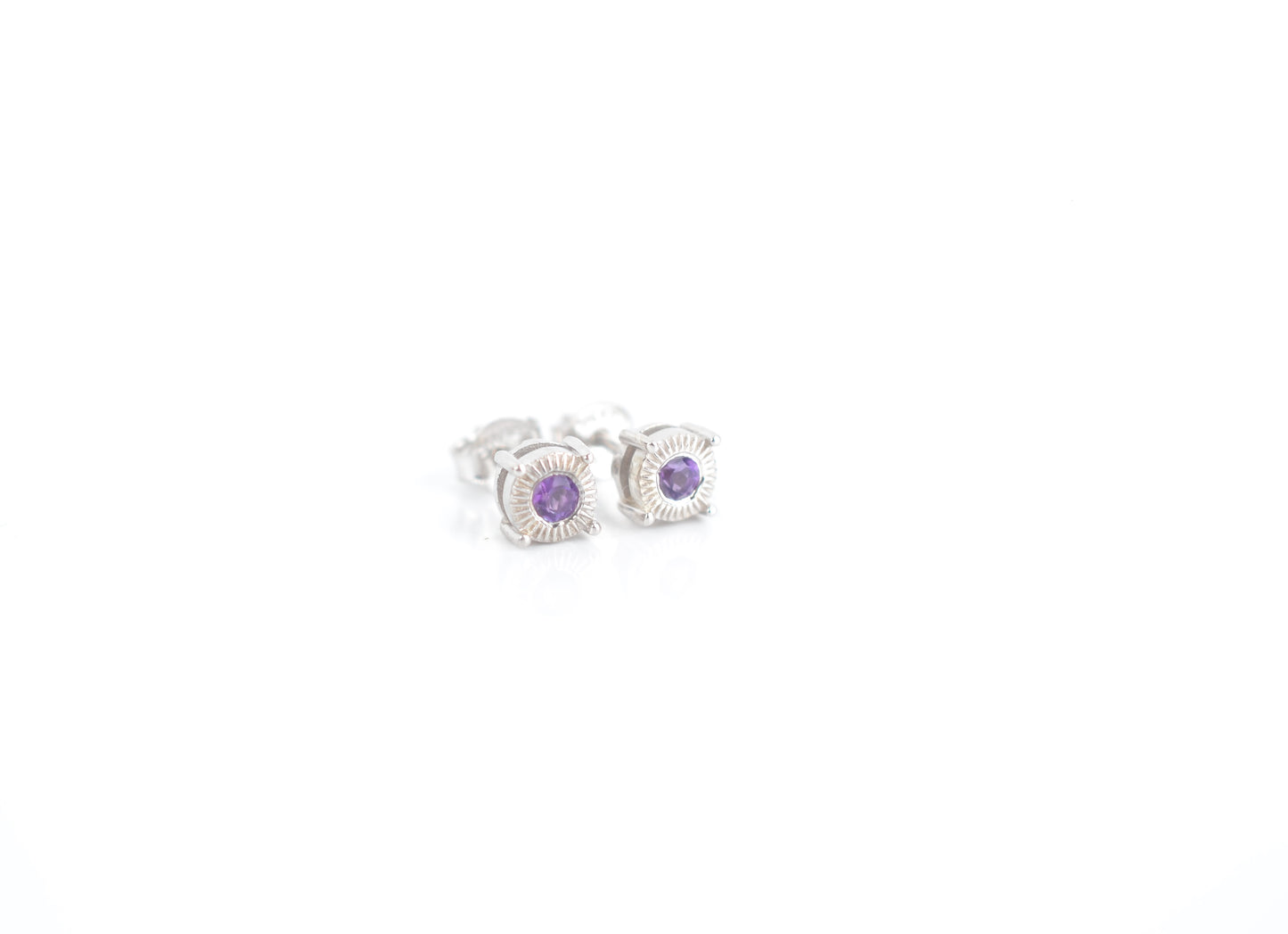 Sterling silver Amethyst stud earrings