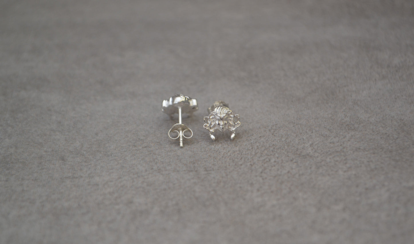 Sterling silver Medusa stud earrings