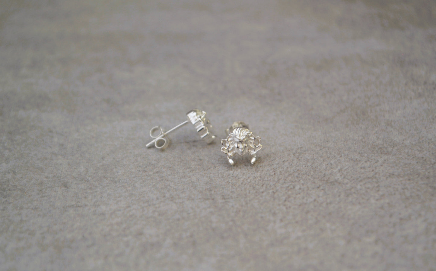 Sterling silver Medusa stud earrings