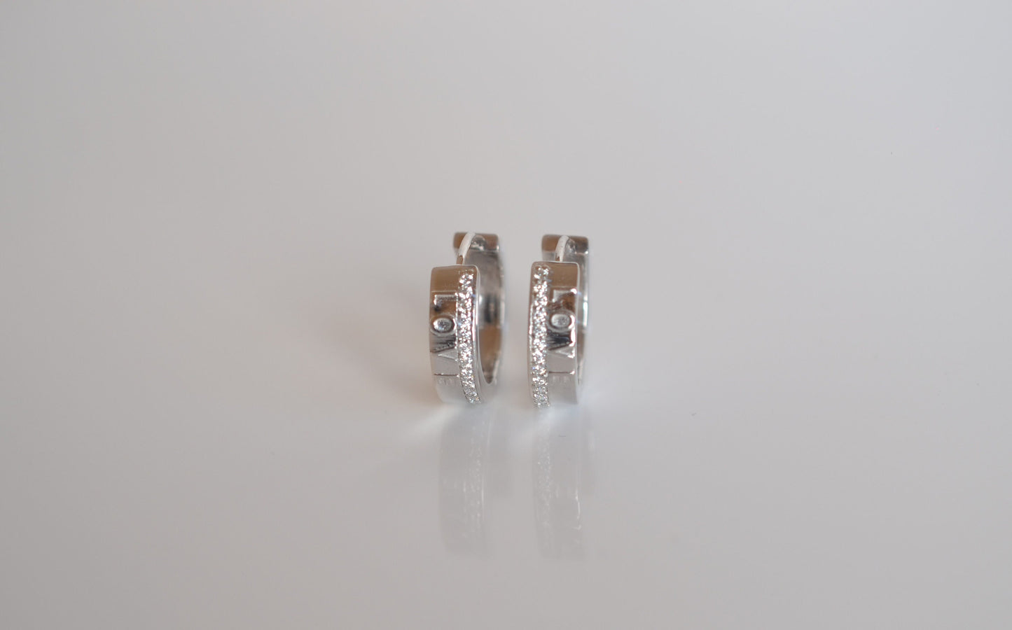 Sterling Silver 'Love' Hoop Earrings with Moissanite Gemstones