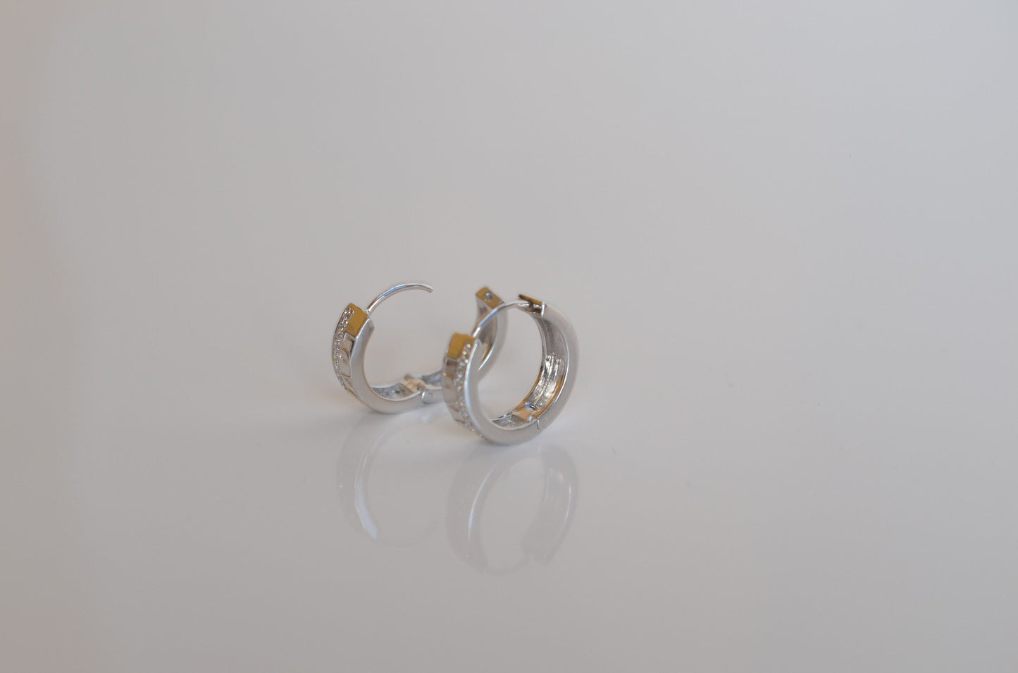 Sterling Silver 'Love' Hoop Earrings with Moissanite Gemstones